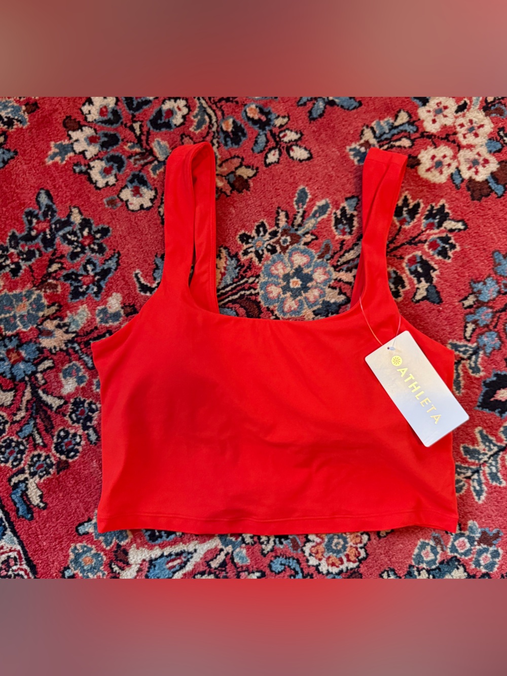 Athleta Transcend Square Neck Crop Sports Bra